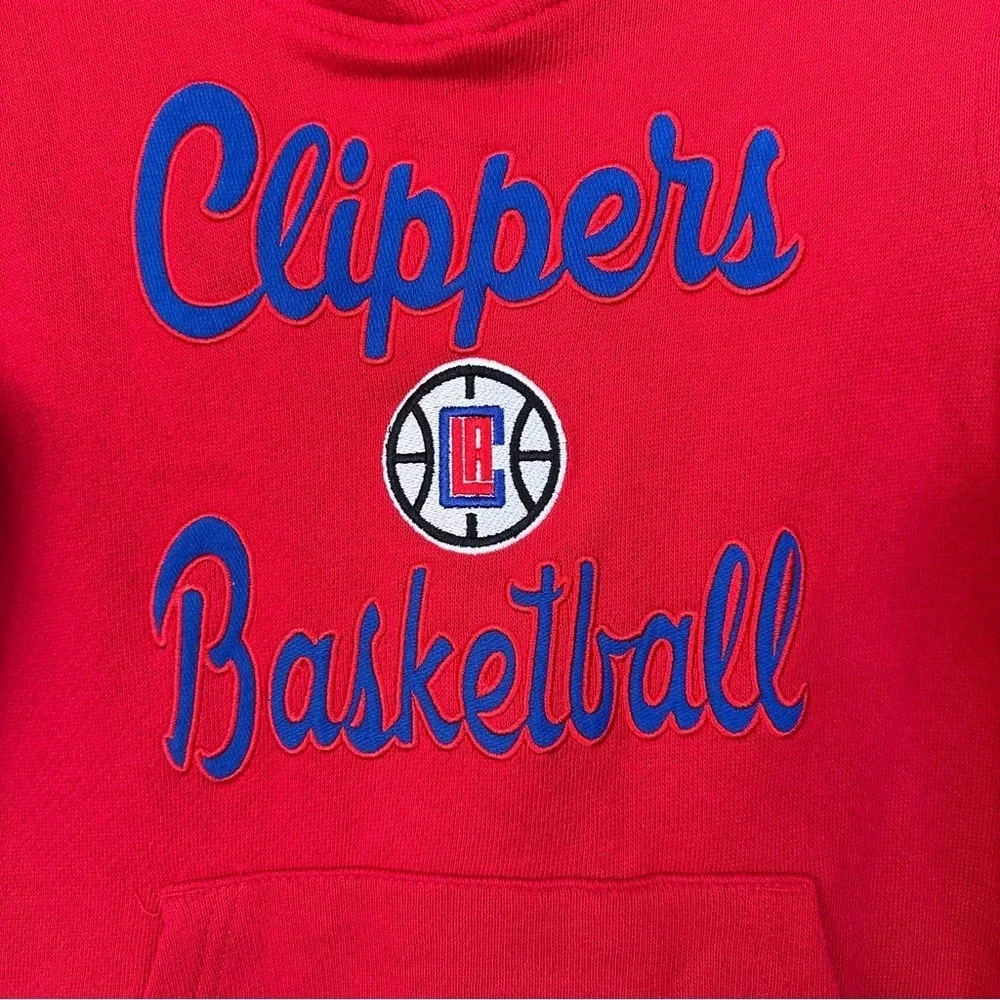 NEW Girls Medium 10-12 Clippers Basketball Hoodie NBA Red White Blue Sweatshirt